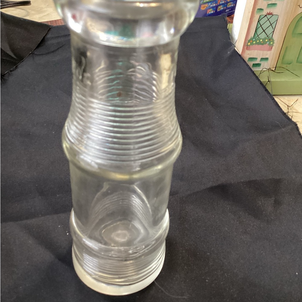 Vintage bottle, held chocolate milk , back in delivery days on truck .